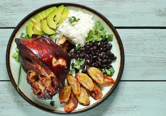 black beans and rice with avocado