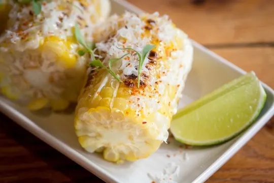 grilled corn with lime and cotija cheese