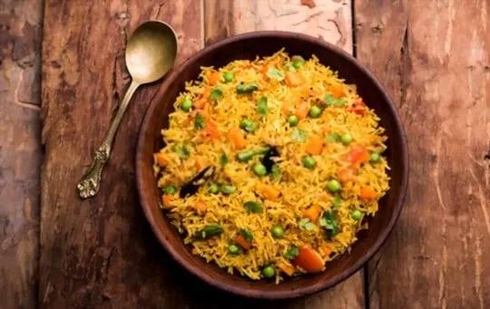 basmati rice pilaf with peas and onions